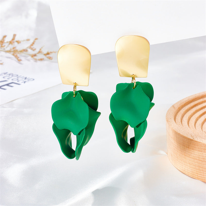 Wholesale Multi Color Petal Leaf Earrings